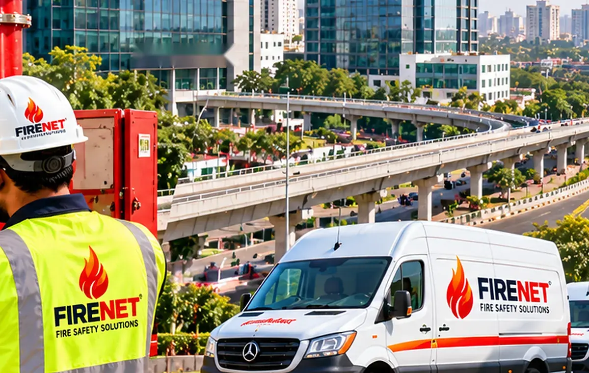 FIRENET technician and service van near Magarpatta, Hadapsar